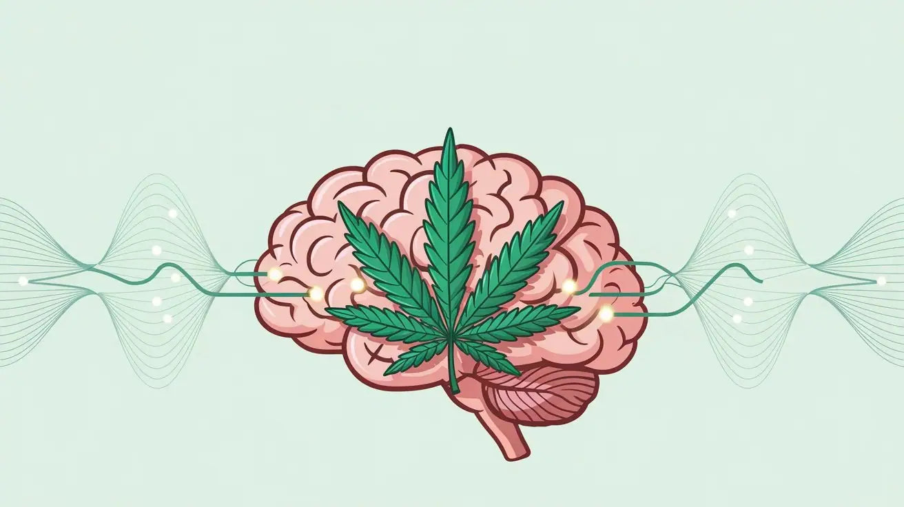 Grafik mit Gehirn zu CBD Öl bei Demenz