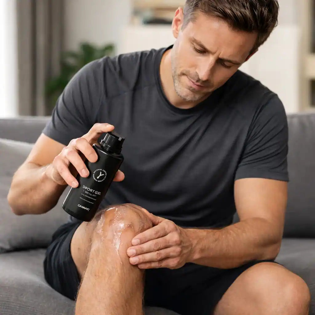 CBD Sport Aktiv Gel wird nach dem Training aufgetragen