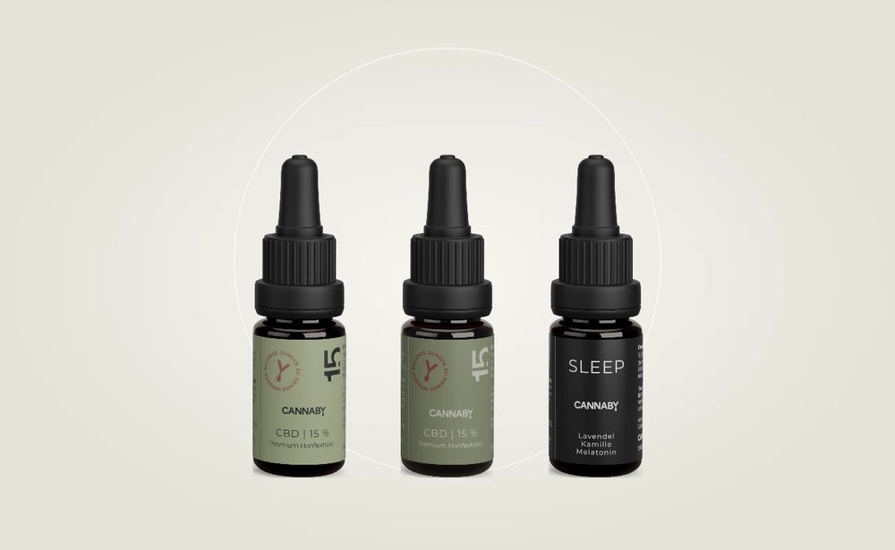 CBD Öl Vollspektrum, ohne THC und Schlaftropfen von CANNABY