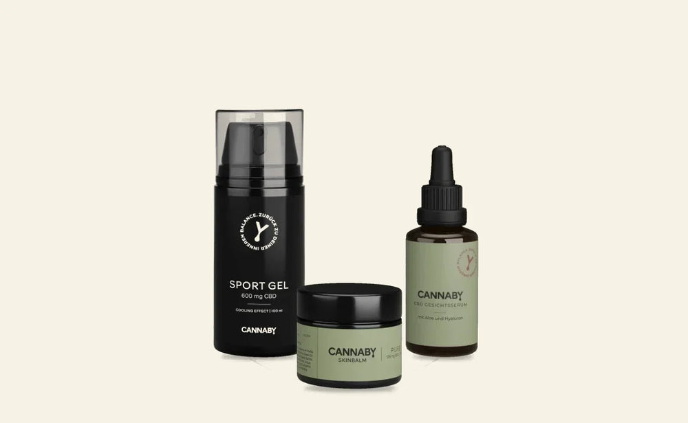 CBD Kosmetik von CANNABY: Sport Gel, Salbe und Gesichtsserum
