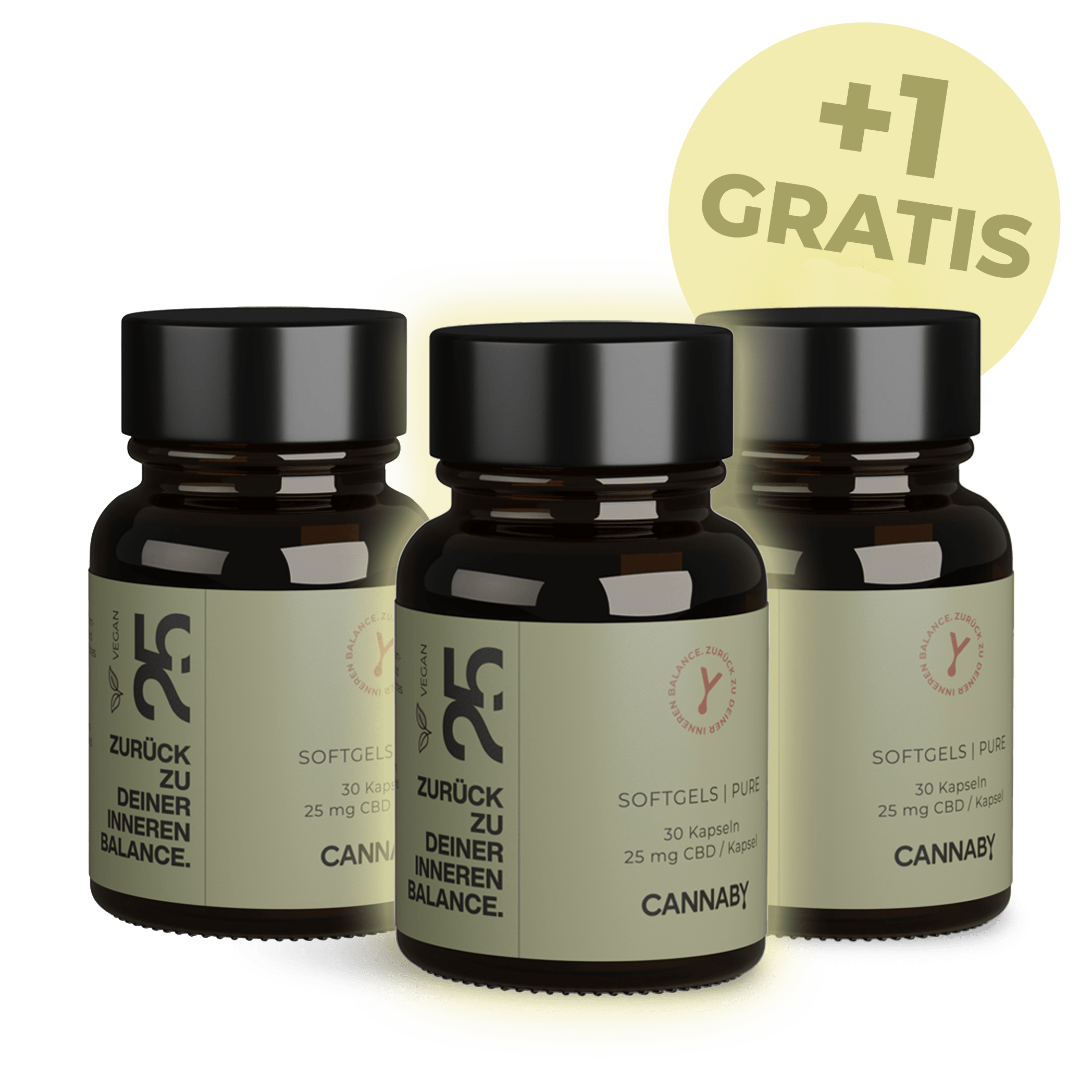 CBD Kapseln 25mg ★ 2+1 GRATIS CANNABY