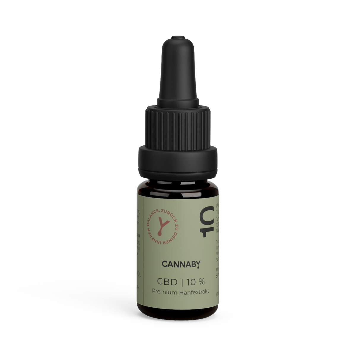 CBD Öl 10 % Breitspektrum von CANNABY, Braunglasflasche mit Pipette