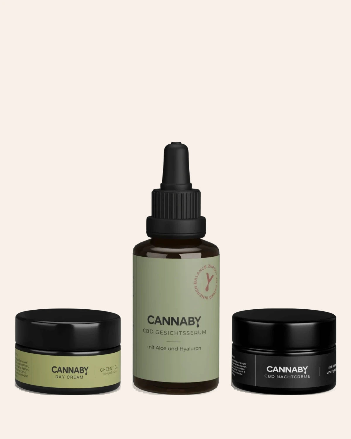 CBD Geschenkset Gesichtspflege: Tagescreme, Serum und Nachtcreme